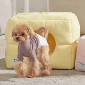 강아지 돔형 하우스 망고옐로우 M 1P 논슬립 쿠션 고양이방석