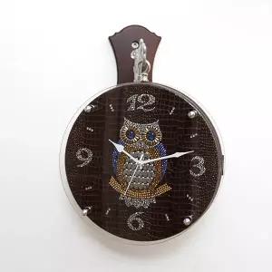 [롯데백화점]데일리데코 데일리데코 악어무늬인조가죽 부엉이 양면벽시계