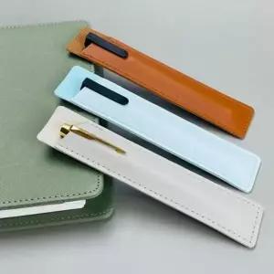 라이트 브라운 가죽 필통 펜 파스텔 케이스 만년필 대