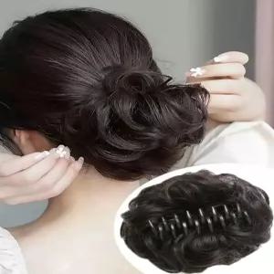 똥머리 가발 웨이브 헤어스타일 집게핀 볼륨 올림머리