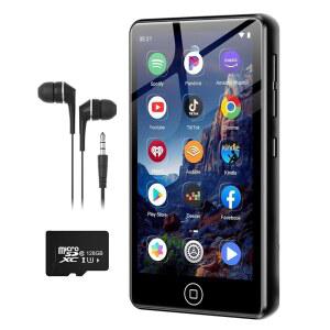 블루투스 및 WiFi가 지원되는 144GB MP3 플레이어, 4.02인치 터치스크린 스피커가 MP4 판도라, 오디오, 아마존 뮤직, 스포티파이, 플레이 스토어, 최대 512GB(블랙)