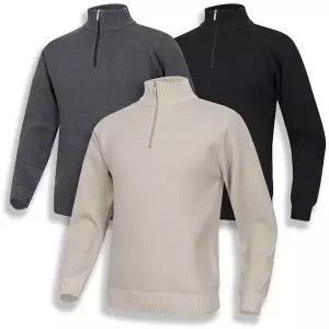 [디바옴므]베이직 하이넥 기모안감 니트 집업 가디건 스판 자켓 골프