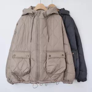 빅사이즈아우터 T128L 510 물결누빔퀄팅포켓점퍼 LY