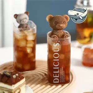 귀여운 곰 모양 실리콘 아이스몰드 시원한 음료