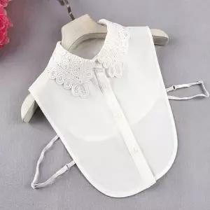 [콩심팥심]넥케이프 카라 이너셔츠 플라워 레이어드 페이크 자수