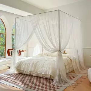 북유럽 캐노피 침대가림막 사각 모기장 기숙사