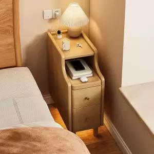 원목 틈새 협탁 간이 옆 20cm 월넛색 침실 테이블 침대 우드 미니 수납장 좁은