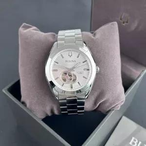 Bulova Surveyor 96A274 실버 Tone 다이얼 Men 클래식 자동 크로노그랩 42mm 시계 손목시계 명품시계 패션