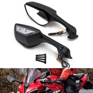 방향 지시등이 있는 모터사이클 미러 가와사키 ZX6R ZX10R ZX25R과 호환 가능 | CBR300R CBR500R CBR600RR CBR650R FZ6R