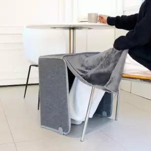 인더스 사무실 가정용 발난로 4면 난방 데스크 전기히터 담요 탈부착형 그레이 INO-DH245