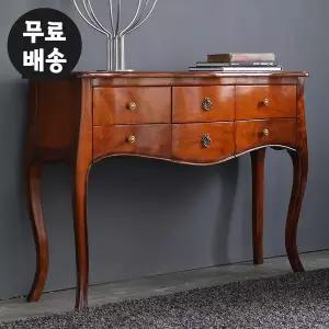 [벤티스가구]슈가 원목 콘솔 테이블 엔틱 2단 현관 거실 폭좁은 콘솔 수납장 슬림 복도장(1100)