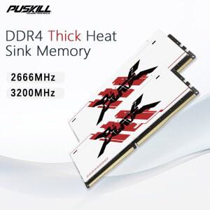 PUSKILL DDR4 DDR3 메모리 램, 데스크탑 냉각 조끼 메모리, 32GB, 16GB, 8GB, 1.2V, 3200MHz, 2666MHz, 1600MHz, 1.5V