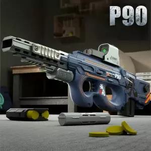 수정탄전동건 비비탄권총 풀메탈권총 P90/M416 소프트 플라이어 총알 장난감 총 전동 소총 모델 야외 사격