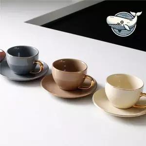 세련된 도자기 커피잔세트 고급 골드라인 찻잔 깔끔한커피잔