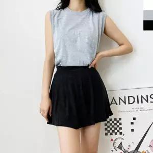 DGI18251 여자민소매나시면티숙 88 믹 민소매 트레이 트레이닝 브이넥