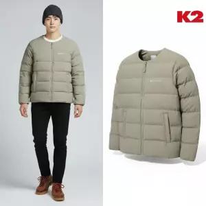 [백화점 출고] K2 패딩 남자 부스트 트리퍼 U넥 슬림 다운 탄 베이지 구스 넥리스 경량 숏 자켓 점퍼