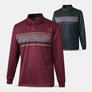 [아즈바이]남성 융기모 스판 긴팔 카라 티셔츠 THW10 중년 겨울