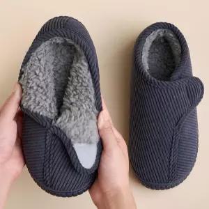 털신발 노인용 방한 보온 미끄럼방지 슬립온 찍찍이 털부츠