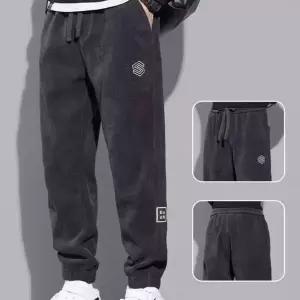 남성 코듀로이 기모 트레이닝 팬츠 로고 1P 운동 조거 트레이닝바지