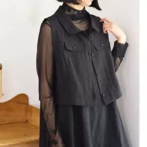 고급스러운 시원한 린넨 보헤미안스타일 카라 여름 엄