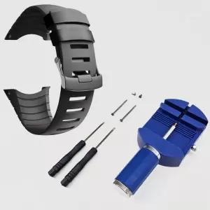 순토 코어 올블랙 밴드 TPU 실리콘 스트랩 교체 시계줄 버클 포함 2종 셋트