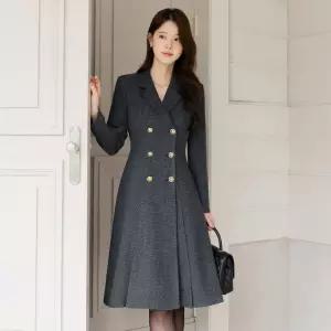 [시크라인] (~XXL까지) 헤리오난 트위드 플레어 원피스 겨울 하객룩 오피스룩 모임룩 격식룩 연말룩 빅사이즈