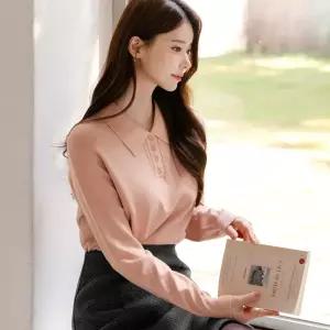 [시크라인] 애리네린 카라 긴팔 니트 겨울 비스코스 베이직템 꾸안꾸 데일리 일상 캐쥬얼 출근룩 베이직 빅사이즈