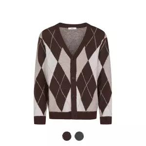 [앤드지][앤드지] 알파카 블렌드 아가일 가디건_BZD4EC1202