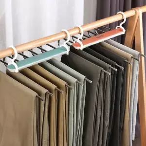 더벨라 옷장 행거 접이식 바지걸이 스텐 6단 옷걸이 옷장정리 바지옷걸이 치마걸이