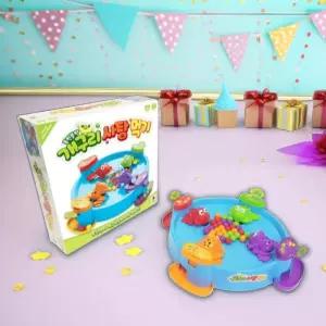 코리아보드게임즈 폴짝폴짝 개구리 사탕먹기 보드게임 장난감 2-4명 구슬알 원버튼