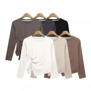 피델 앞샤링 라운드 긴팔티 SD240925 티숙 셔링 블라 레이어드나시