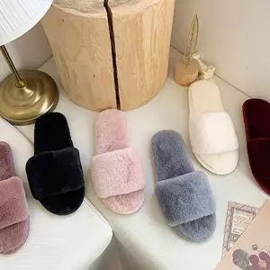 여성 슬리퍼 따뜻한퍼 겨울용 부드러운 여성 털 슬리퍼 폭신 방한 거실화 사무실 실내화 거실