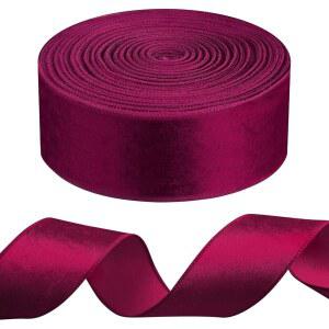 윌 50야드 2.5인치 크리스마스 벨벳 유선 리본 장식 DIY 공예품 보우 화환 선물 포장 연휴 결혼식 실내외 (보라색)