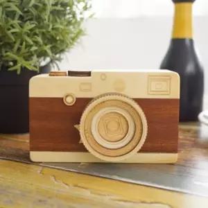 우드 카메라 오르골 A타입/뮤직박스 원목 회전 태엽 뮤직 멜로디 인테리어 소품 장식 오브제 귀여운