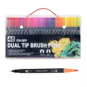 붓 마커펜 48색 세트 형광 마카 아트 붓펜 DD-13167 마커펜세트 파스텔마커펜 마카펜세트 트윈마커펜
