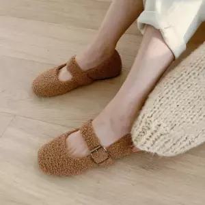 [아리앤] 푸들 메리제인 기모 플랫슈즈