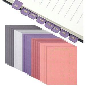 20장 플래너 탭 월간 스티커, 스터디 노트북 사무용품용 자가 접착식 미니 탭, 360개 컬러풀 월 분리기