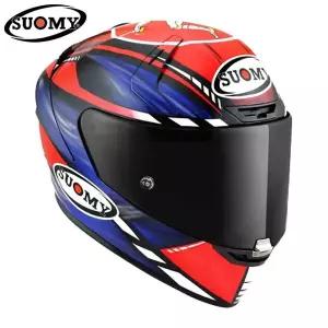 수오미 SR-GP 온 보드 형광 레드 블루 풀페이스 헬멧