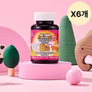 애니멀퍼레이드 어린이 비타민 D3 츄어블 60정 X6개