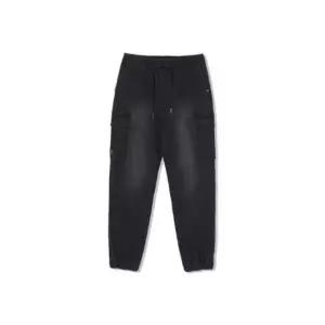 라이프워크팬츠 CQK LW244DL409 L1 카고 기모 블랙데님 조거 팬츠