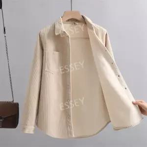 여성 코듀로이 빅사이즈 양털 남방 골덴 따뜻 기모 셔츠 3컬러 겨울 안감 데일리