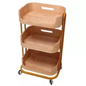 원목 트롤리 나무웨건 엔틱 미용실 나무 우드 이동식