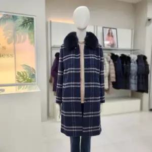 [크로커다일레이디]CLDWCT110/폭스카라체크알파카코트