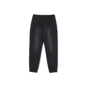 팬츠 CQK LW244DL409 L1 카고 기모 블랙데님 조거 팬츠