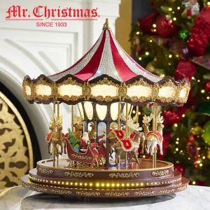 크리스마스오르골 뮤직박스 회전목마 음악 크리스마스 뮤지컬 인테리어 장식품 성탄절 뮤직 타운