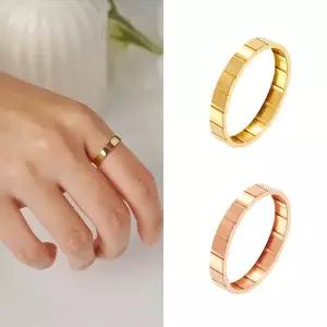 [골드앤] 14K 어반블록엣지 반지 [3mm]