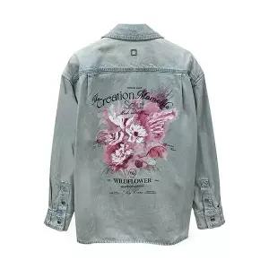 WOOYOUNGMI [우영미] 플라워 백로고 데님 셔츠 블루 남성 자켓 W251SH16982L / TR