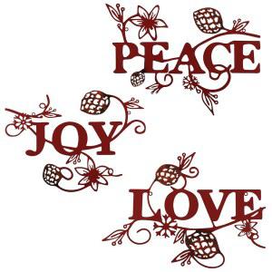 크리스마스 농가 조이 걸려 실내 월 간판 장식을 레드 아트 장식이 야외 솔방울 러브 메탈 3피스 위한 눈송이와 벽에 단어 예술 금속 피스 있는