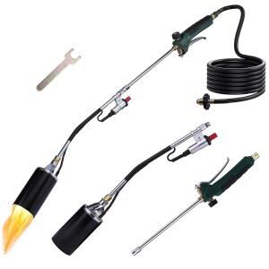 LZONEY 프로판 토치 잡초 버너 키트, 1,200,000 BTU 블로우 토치, 터보 트리거가 장착된 화염방사기 및 화염 제초, 지붕 씌우기, 얼음 눈 녹이기용 10 FT 호스