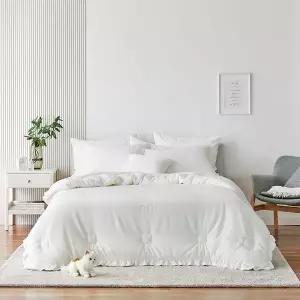 갤러리아 극세사 고갱 화이트 슈퍼싱글세트[퀼트이불+패드+베개커버1장]